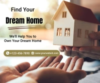 Brown Professional Dream Home Large Rectangle template