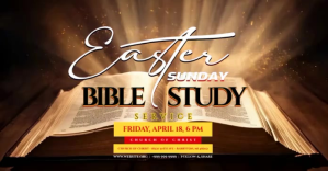 Brown Professional Easter Bible Study Service Facebook Shared Image Video template