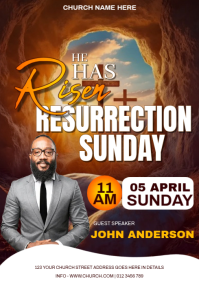 Marrone Easter Church Service A4 Template