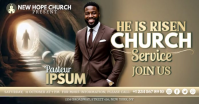 Brown Professional Easter Church Service Facebook Shared Image Video template