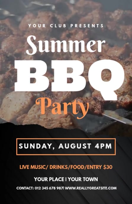 Brown Professional Editable Summer Bbq Party Flyer Template Tabloid ...