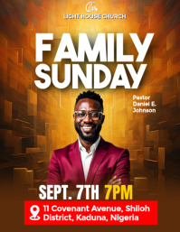 Brown Family Sunday Church Event Flyer Template