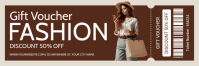 Marron Fashion Gift Voucher Encabezado de Twitter Template