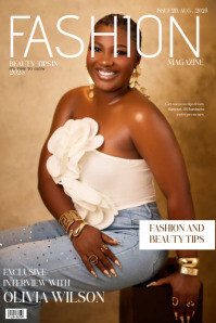 Brown Professional Fashion Magazine Cover  Poster template