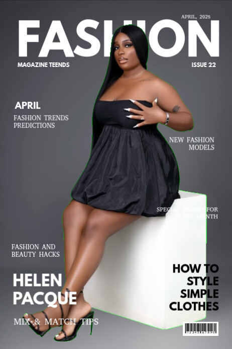 Brown Professional Fashion Magazine Cover  Poster Plakat template