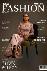 Brown Professional Fashion Magazine Cover  Poster template