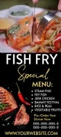 Brown Professional Fish Fry Rack Card template