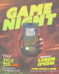 Brown Professional Game Night Flyer  Instagram Portrait template