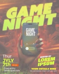 Brown Professional Game Night Flyer  Instagram Portrait template