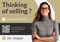 Brown Professional Gold And Grey And White Minimal Real Estate Postcard Advertisement 2024 2025 2026 template
