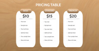 Brown Professional Gold Pricing Table Faceboo Facebook Shared Image template
