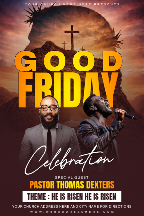 Brown Professional Good Friday Celebration Poster Template | PosterMyWall