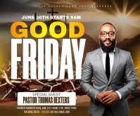 Brown Professional Good Friday Church Event Medium Rectangle Persegi Panjang Sedang template