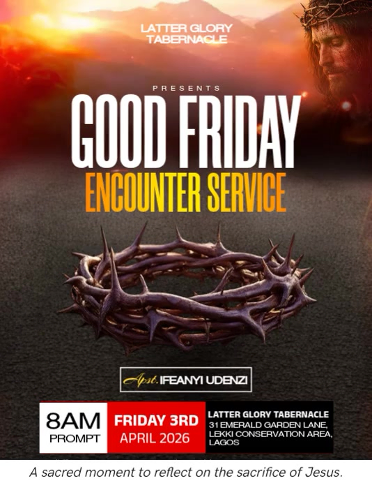 Good Friday Church Service Template | PosterMyWall