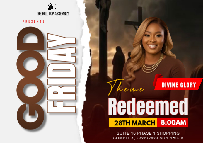 Brown Professional Good Friday Event A5 Template | PosterMyWall