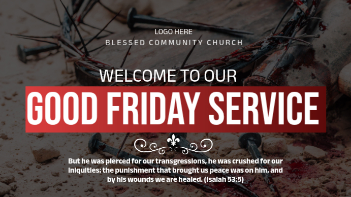Brown Professional Good Friday Service Digital Display Template ...