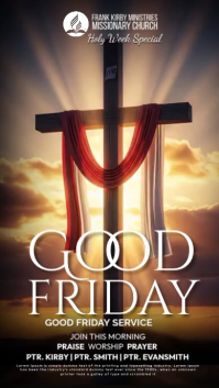 สีน้ำตาล Good Friday Service Instagram Reel Template