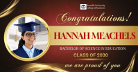 Brown Professional Graduation Announcement Facebook Shared Image template