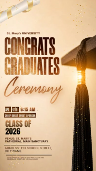 Brown Professional Graduation Ceremony Instagram Story Video template