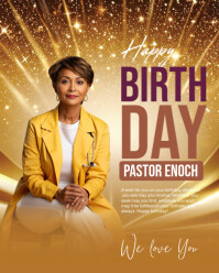 Brown Professional Happy Birthday Instagram Portrait template