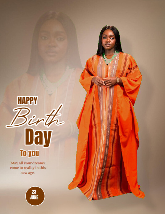 Brown Professional Happy Birthday My Queen Flyer (us Letter) template