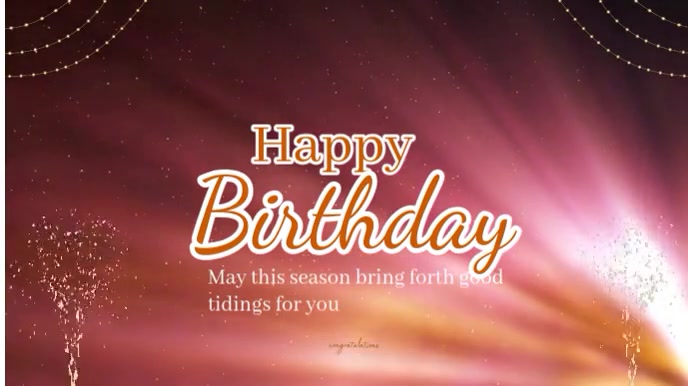 Brown Professional Happy Birthday Templates  Digital Display (16:9)