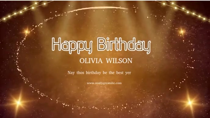 Brown Professional Happy Birthday Video Digital Display (16:9) template