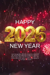 Brown Professional Happy New Year Poster template