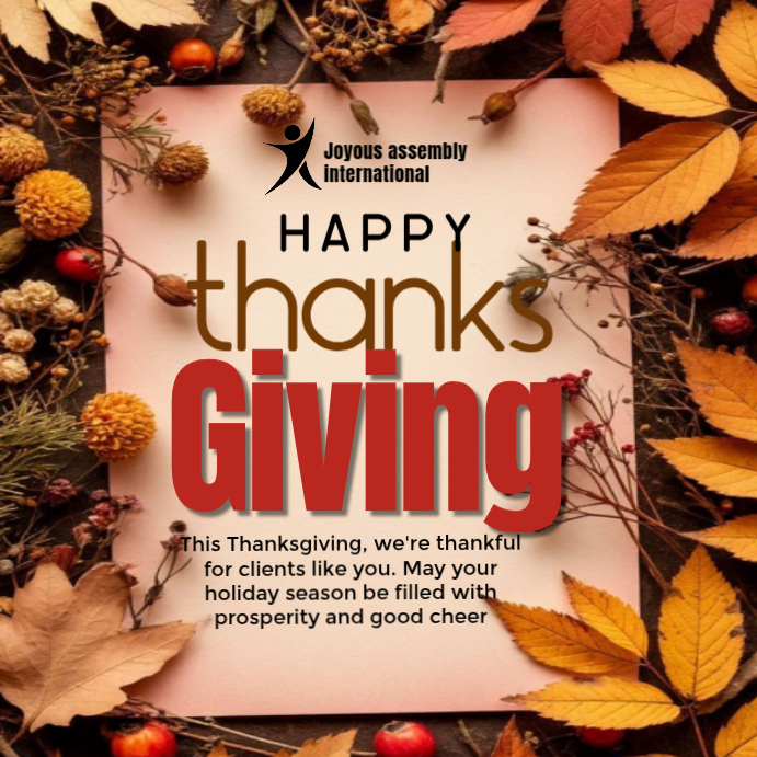 Brown Professional Happy Thanks Giving Flyers Instagram Post Template ...