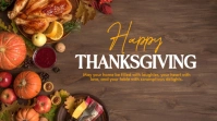 Brown Professional  Happy Thanksgiving Wishes Digital Display (16:9) template