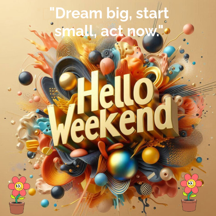 Brown Professional Hello Weekend Instagram P Template | PosterMyWall