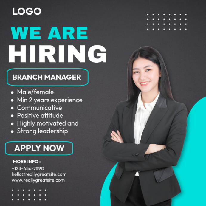 Brown Professional Hiring Instagram Post template