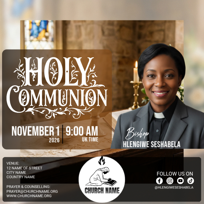 Brown Professional Holy Communion Church Service Instagram Post ...
