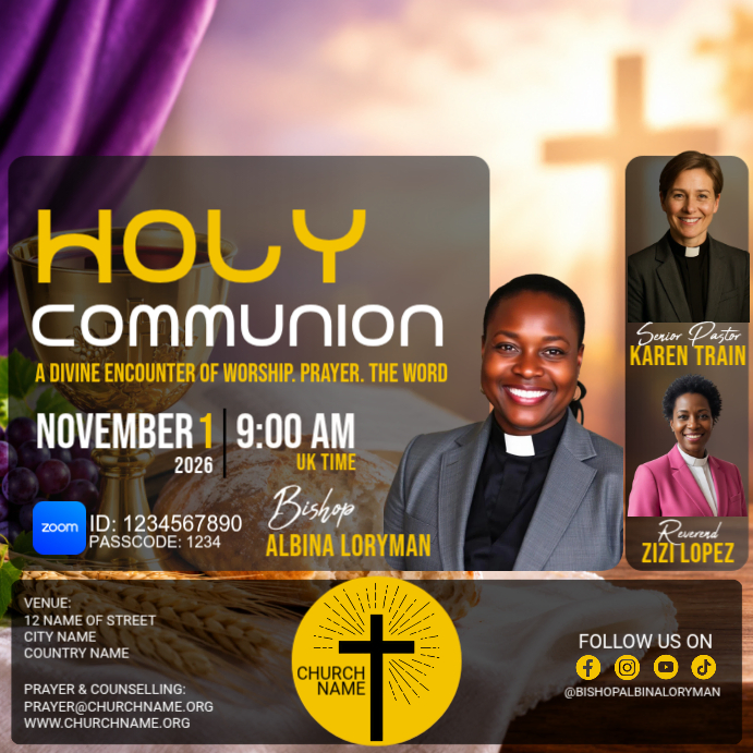Brown Professional Holy Communion Church Service Instagram Post ...