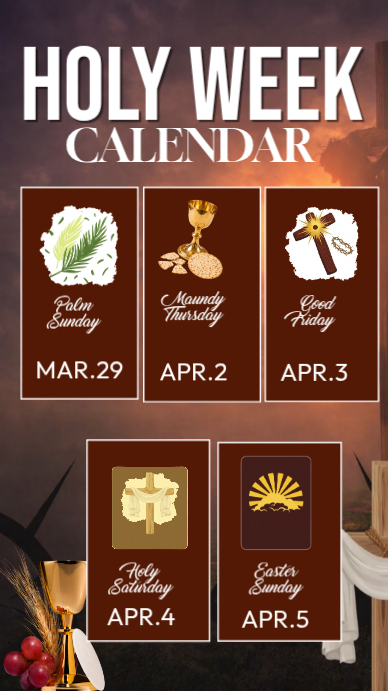 Holy Week Color In Calendar Holy Week Calendar Template | PosterMyWall