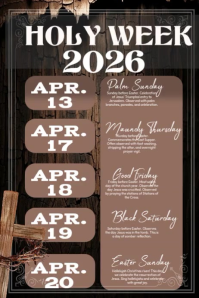 Grey Professional Holy Week Celebration Poster Video Template ...