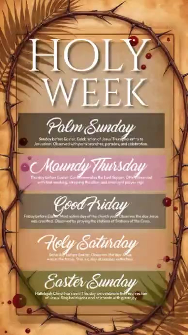 Brown Professional Holy Week Instagram Story Video Template | PosterMyWall