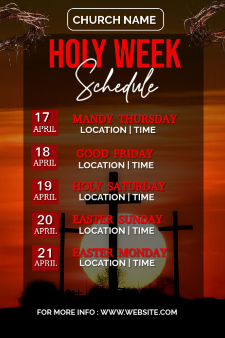 Holy Week Professional Copy of Brown Professional Holy Week Poster | PosterMyWall