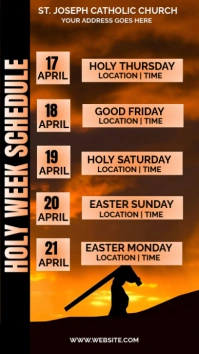 Brown Professional Holy Week Schedule  Instagram Story template