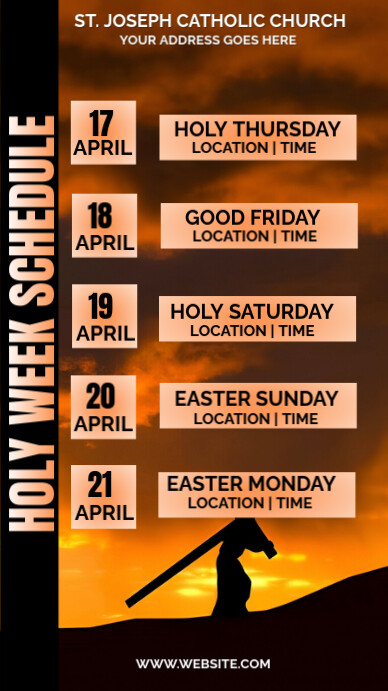 Holy Week Professional Brown Professional Holy Week Schedule Instagram Story Template ...