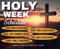 Brown Professional Holy Week Schedule Medium Rectangle Video template
