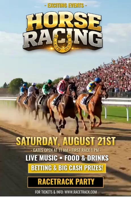 Horse Racing Event Posters Template | PosterMyWall