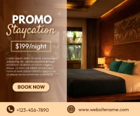 Brown Professional Hotel Ads Medium Rectangle template