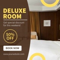 Brown Professional Hotel Room Instagram Post template
