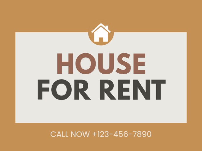 Copy of Brown Professional House For Rent Yard Sign | PosterMyWall