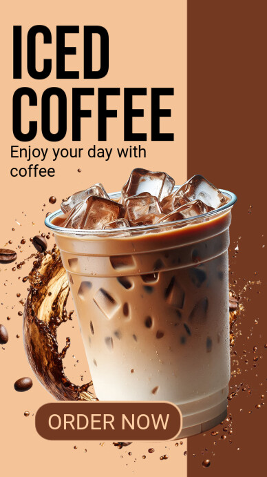 Brown Professional Iced Coffee Instagram Story Instagram-verhaal template