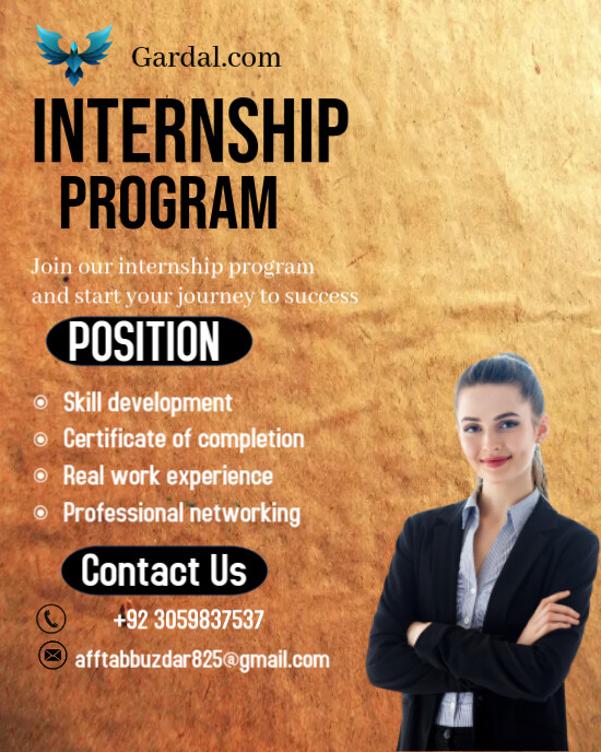 Brown Professional Internship Templates Instagram Portrait