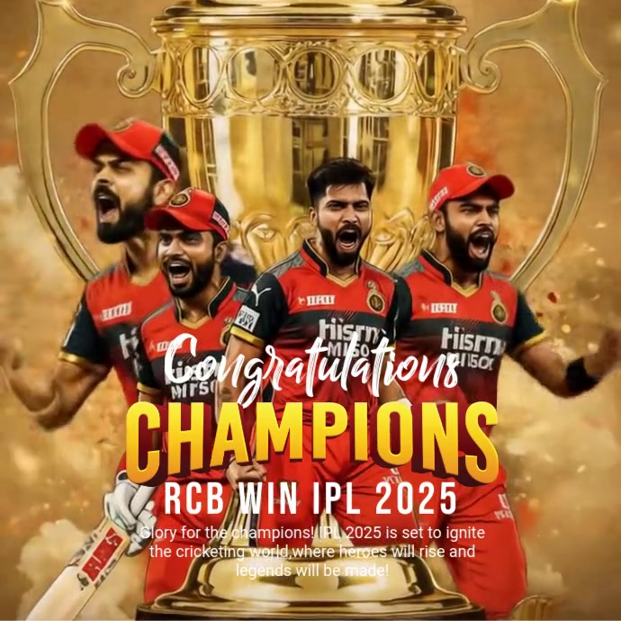 Copy of Brown Professional Ipl Champion 2025 Instagram Post | PosterMyWall
