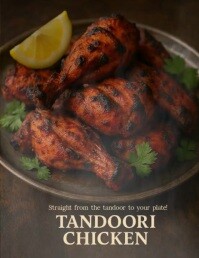 Brown Professional Irresistible Tandoori Chicken Ad – Perfect For Restaurant Promotions Flyer (us Le template