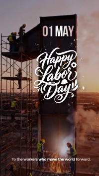 สีดำ Labor Day Celebration Reel Instagram Template